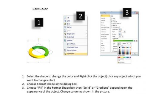 Business Framework Model 3d Ring Process 2 Pieces Consulting Diagram