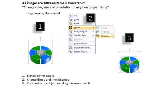 Business Framework Model 6 Stages Pie Donut Chart Business Statistics Sales Diagram