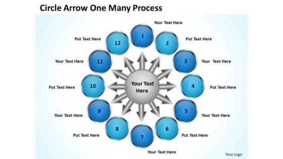 Business Framework Model Circle Arrow One Many Process Consulting Diagram