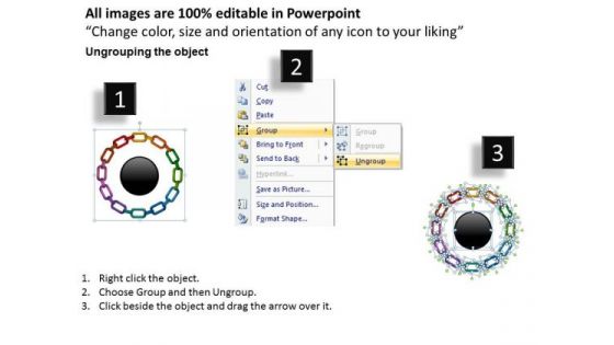 Business Framework Model Circular Chain Flowchart Process Marketing Diagram