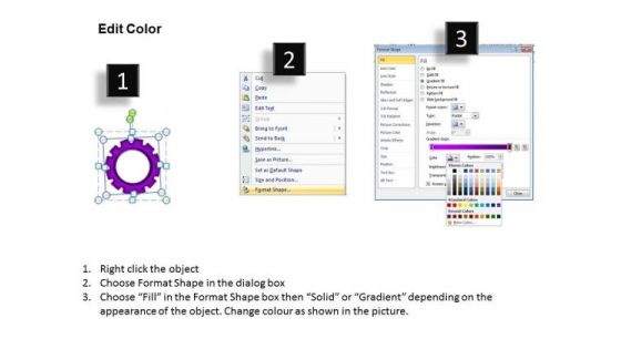 Business Framework Model Gears Process 10 Stages Marketing Diagram