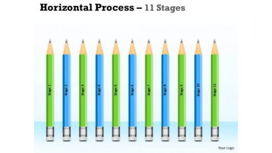 Business Framework Model Horizontal Process 11 Stages Marketing Diagram
