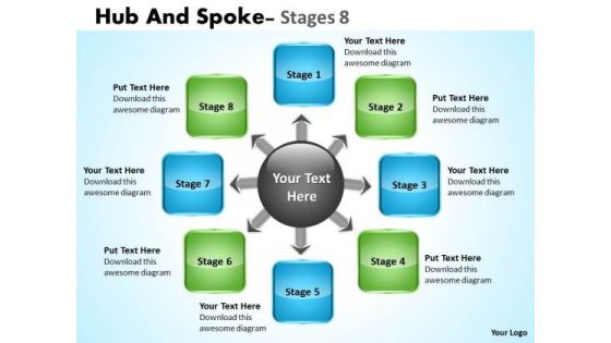 Business Framework Model Hub And Spoke Stages Consulting Diagram