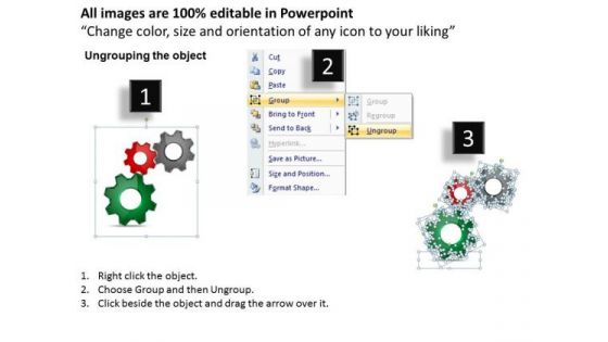 Business Framework Model Interconnected Gearwheels Process Marketing Diagram