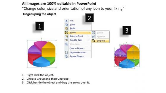 Business Framework Model Pie Chart Process 6 Stages Marketing Diagram