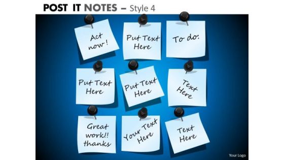 Business Framework Model Post It Notes Style 4 Marketing Diagram