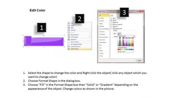 Business Framework Model Textboxes Colorful 3 Steps Sales Diagram