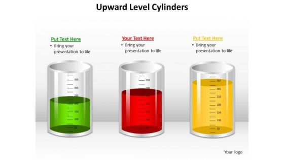 Business Framework Model Upward Level Cylinders Strategy Diagram