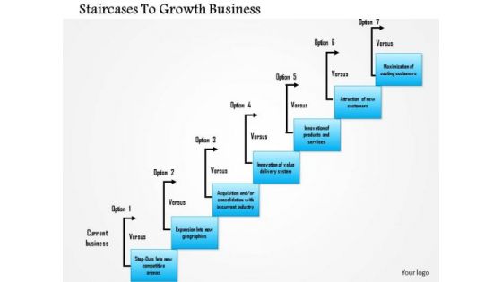 Business Framework Staircases To Growth Business PowerPoint Presentation