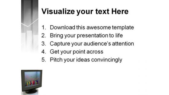 Business Graph On Monitor Success PowerPoint Themes And PowerPoint Slides 0411