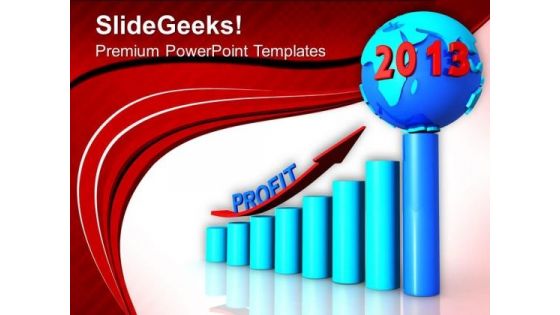 Business Graph Represents Growth Globe PowerPoint Templates Ppt Backgrounds For Slides 1212