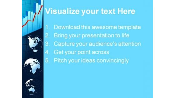 Business Graph With Arrow Globe PowerPoint Themes And PowerPoint Slides 0511
