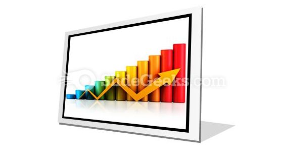 Business Graph With Arrow PowerPoint Icon F