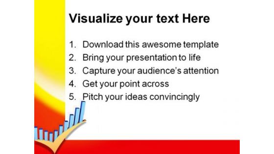 Business Graph With Check Metaphor PowerPoint Themes And PowerPoint Slides 0511