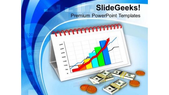 Business Graph With Dollar Coins And Notes PowerPoint Templates Ppt Backgrounds For Slides 0713