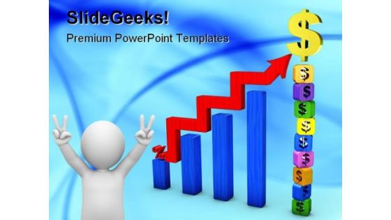 Business Graph With Dollars Success PowerPoint Themes And PowerPoint Slides 0711