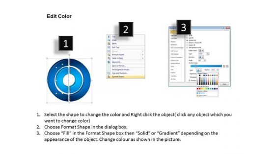 Business Graphic PowerPoint Templates Business 3d Double Concentric Rings Pieces Ppt Slides