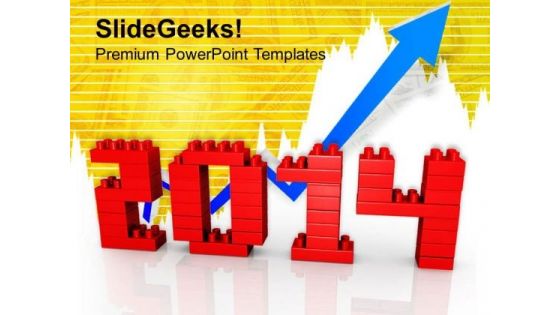 Business Growth 2014 New Year PowerPoint Template 1113