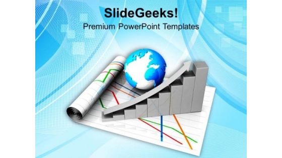 Business Growth Graph With Globe PowerPoint Templates Ppt Backgrounds For Slides 0713