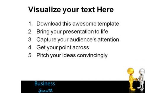 Business Growth Handshake PowerPoint Themes And PowerPoint Slides 0711