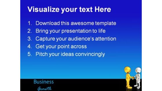 Business Growth Handshake PowerPoint Themes And PowerPoint Slides 0711