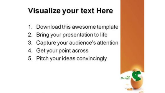 Business Growth Money PowerPoint Template 0510