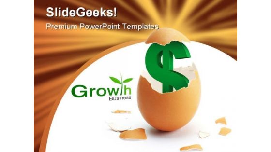 Business Growth Money PowerPoint Template 0510