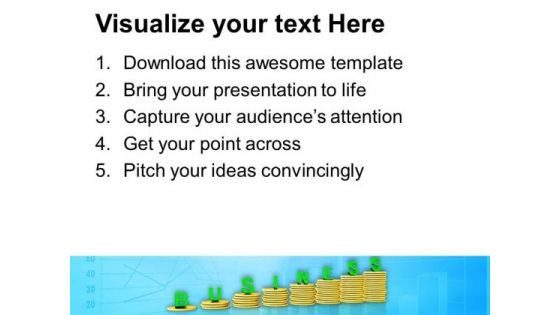 Business Growth Shown By Coin Stack PowerPoint Templates Ppt Backgrounds For Slides 0313