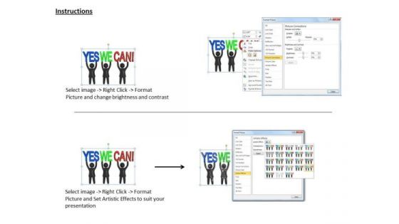 Business Growth Strategy 3d Team With Yes We Can Determination Concepts