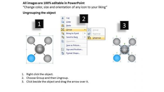 Business Growth Strategy 4 Circular Box Process Diagram Ppt Management