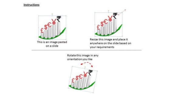 Business Growth Strategy Bar Graph For International Currency Photos