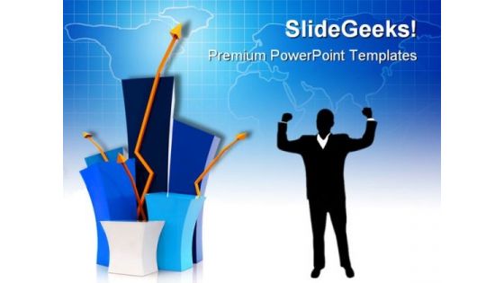 Business Growth With Arrows Success PowerPoint Templates And PowerPoint Backgrounds 0511