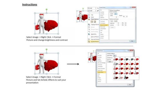 Business Integration Strategy 3d Doctor With Brain Character Models