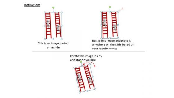 Business Integration Strategy 3d People Climbing Ladder Character Modeling
