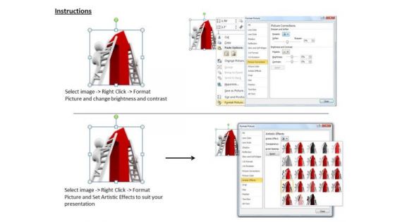 Business Integration Strategy 3d People Competing Ladders Character Modeling