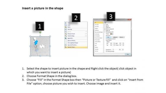 Business Intelligence Architecture Diagram 3d Man With Blue Puzzle PowerPoint Slides