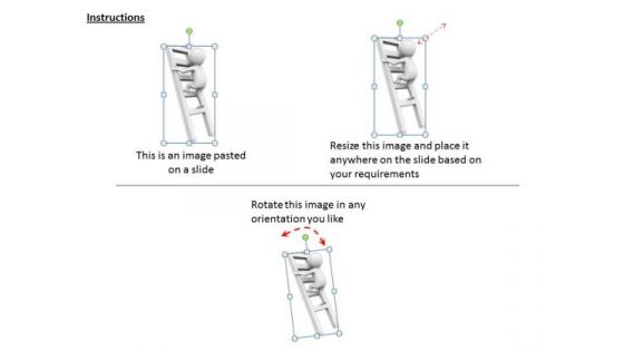 Business Intelligence Strategy 3d Illustration Of Man Ladder Concept Statement