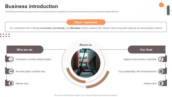 Business Introduction Electric Scooter Rental Go To Market Strategy GTM SS V