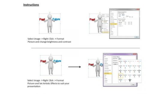 Business Level Strategy 3d Man Confused Between Past And Future Character Modeling