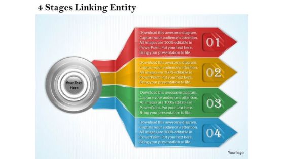 Business Level Strategy Definition 4 Stages Linking Entity Strategic Sales Plan Ppt Slide