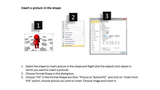 Business Life Cycle Diagram 3d Man Making Decision With Puzzle Pieces PowerPoint Templates