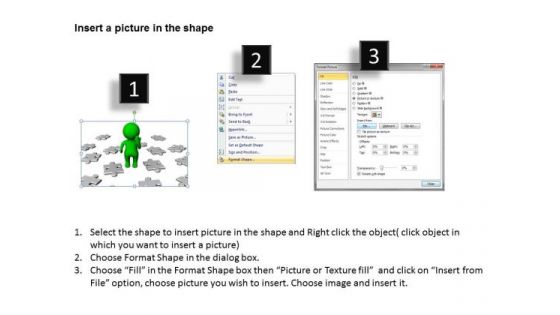Business Life Cycle Diagram 3d Man Making Decision With Puzzle Pieces Think PowerPoint Templates