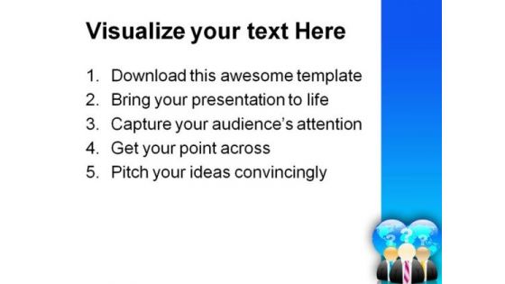 Business Man And Earth People PowerPoint Background And Template 1210