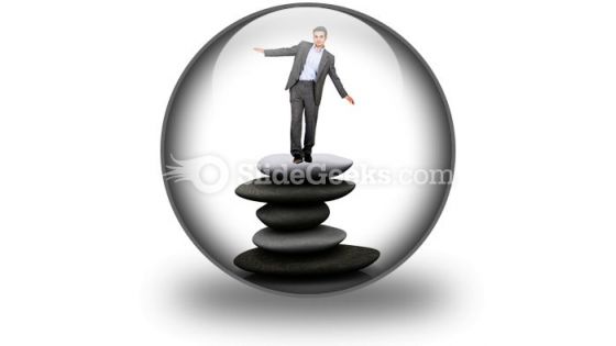 Business Man Blancing PowerPoint Icon C