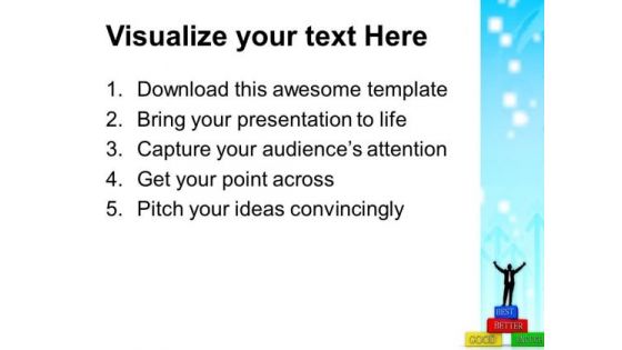 Business Man Improving Business Success PowerPoint Templates Ppt Backgrounds For Slides 0113