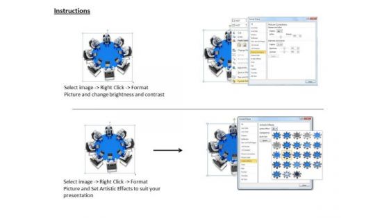 Business Management Strategy 3d Team Sitting Around Conference Table Adaptable Concepts