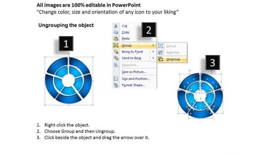 Business Marketing PowerPoint Templates Business 3d Double Concentric Rings Pieces Ppt Slides
