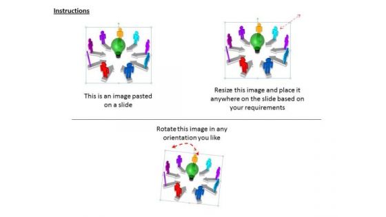 Business Marketing Strategy 3d Team Around Light Bulb Concept Statement