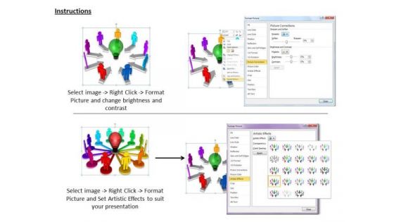 Business Marketing Strategy 3d Team Around Light Bulb Concept Statement