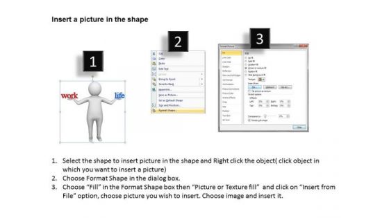 Business Men 3d Man Balanced Work And Life PowerPoint Slides